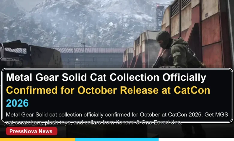 Metal Gear Solid cat collection cardboard box scratcher and plush toys from Konami CatCon 2026