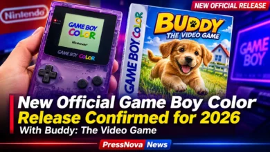 Buddy The Video Game official Game Boy Color cartridge and ModRetro Chromatic handheld