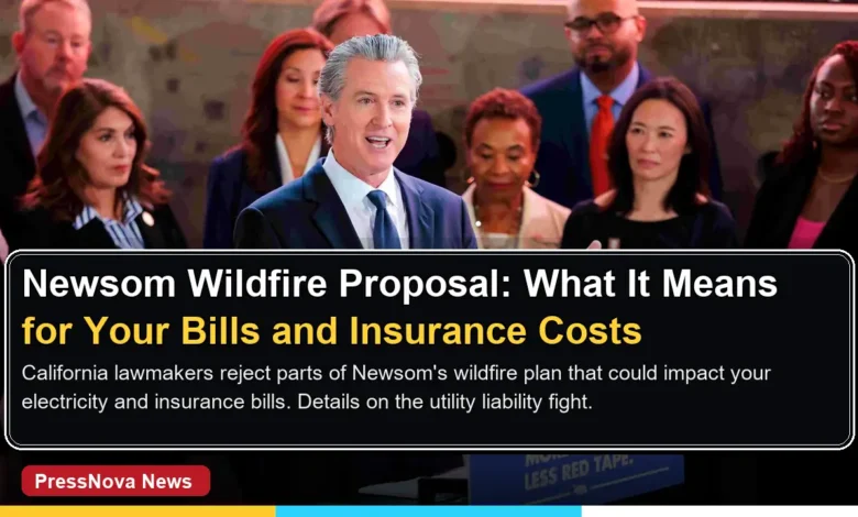 California Governor Gavin Newsom speaks during a press conference about wildfire reform proposals