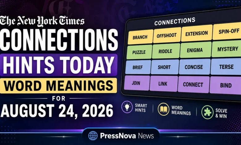 NYT Connections puzzle for August 24 2026 word meanings and hints