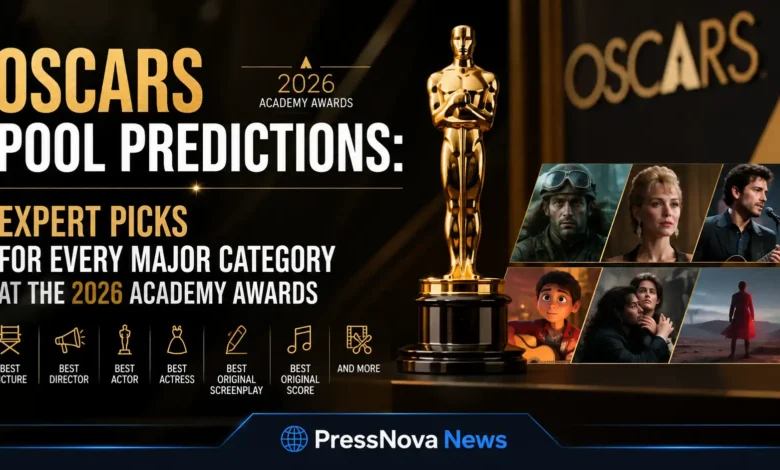 Oscars pool predictions 2026 guide featuring top nominees One Battle After Another and Sinners