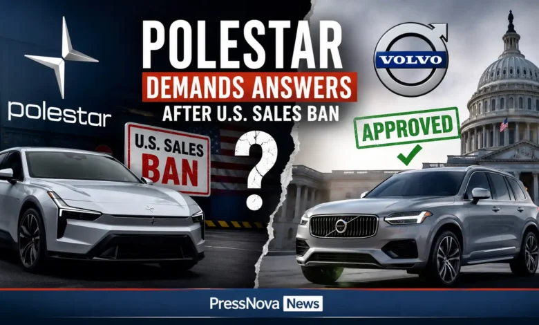 Polestar 5 sedan parked outside with modern architectural background
