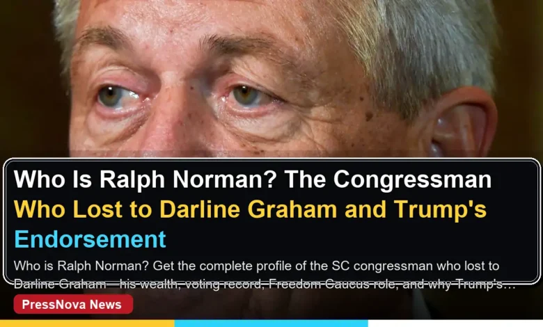 Representative Ralph Norman speaking at a podium during his 2026 South Carolina Senate campaign