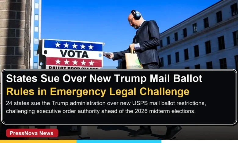 States sue over new Trump mail ballot rules legal challenge 2026 election