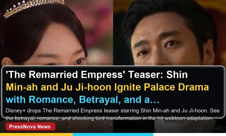 The Remarried Empress teaser Shin Min-ah and Ju Ji-hoon palace drama poster with bird imagery