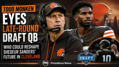 Cleveland Browns head coach Todd Monken on the sidelines during an NFL game evaluating offensive plays
