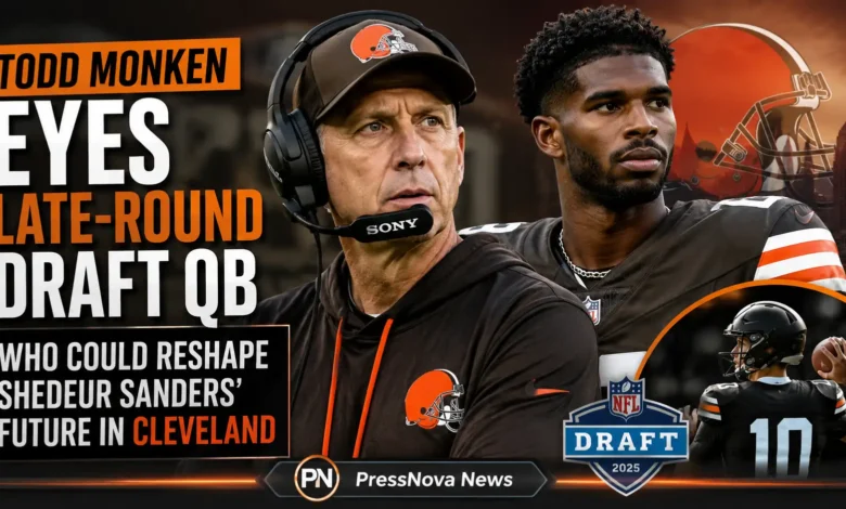 Cleveland Browns head coach Todd Monken on the sidelines during an NFL game evaluating offensive plays