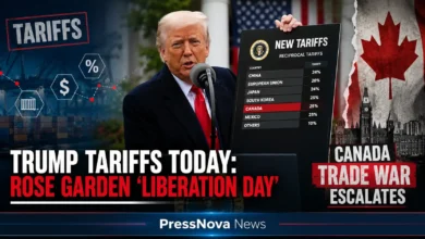 President Trump speaks at the White House Rose Garden announcing 'Liberation Day' tariffs