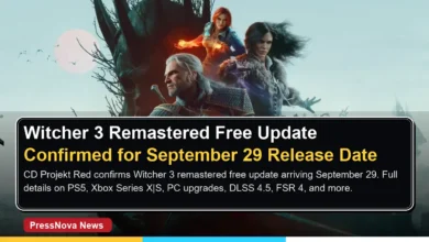 The Witcher 3 Wild Hunt remastered gameplay showing enhanced graphics and ray tracing effects