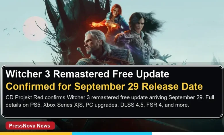 The Witcher 3 Wild Hunt remastered gameplay showing enhanced graphics and ray tracing effects